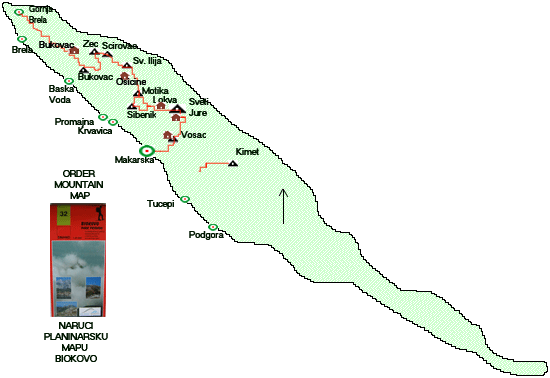 Order mountain map of Biokovo